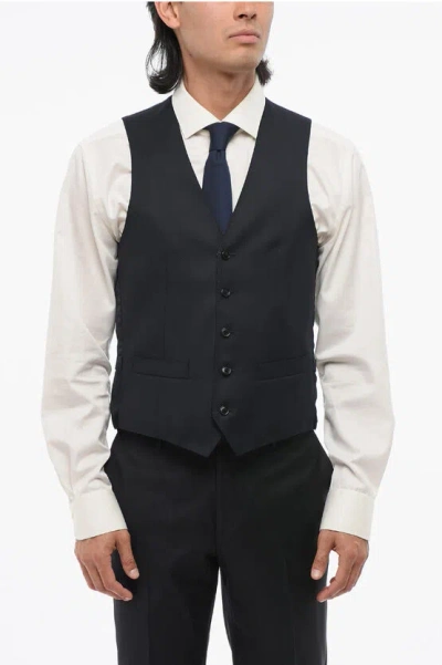 Corneliani Virgin Wool Vest With Geometric Motif