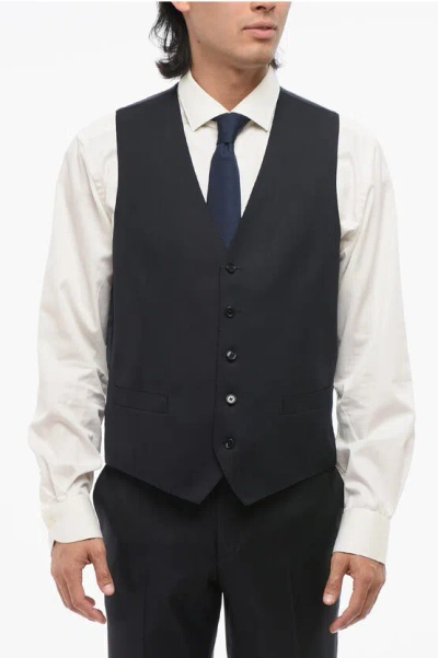 Corneliani Virgin Wool Vest With Geometric Motif