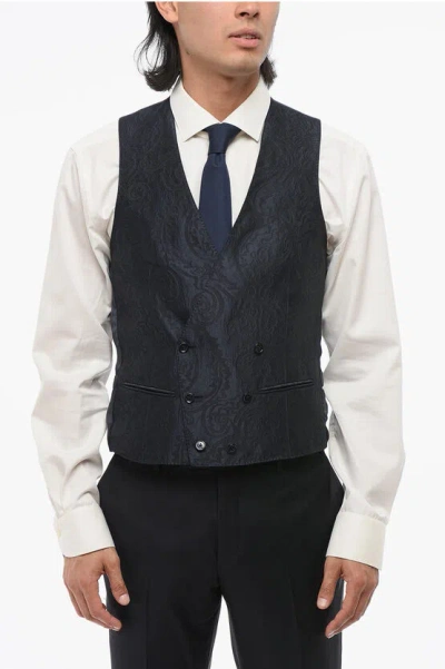 Corneliani Double Brested Vest With Damasked Motif