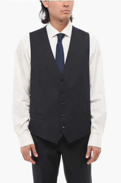 Corneliani Virgin Wool Leader Vest With Five Buttons