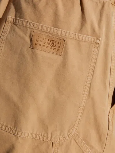 Mm6 Maison Margiela Beige Cotton Canvas Trousers