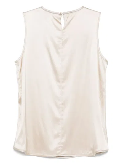Peserico Sleeveless Crewneck Tank Top With Curved Hem