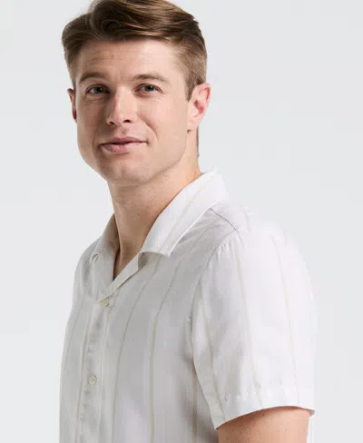 Perry Ellis Men's Ecoveroâ¢ Striped Camp Collar Shirt