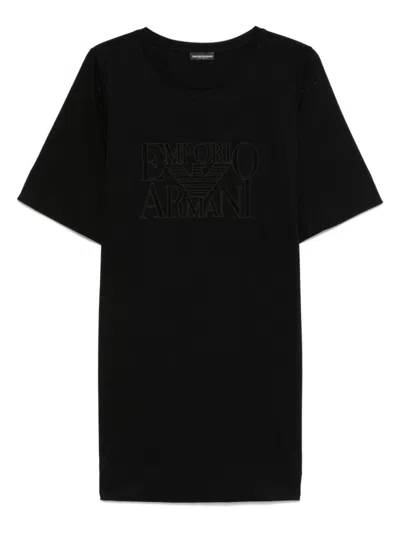 Emporio Armani Black Logo Beach Robe