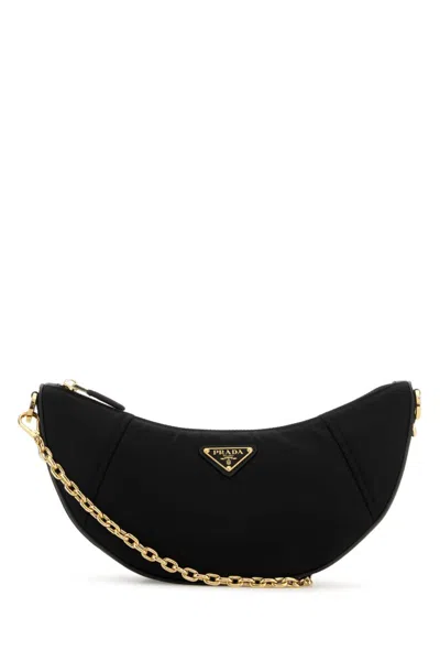 Prada Womens Black Re-nylon Brand-plaque Shoulder Bag