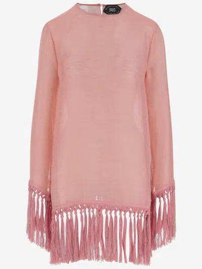 Taller Marmo Linen-blend Fringed Claudia Mini Dress