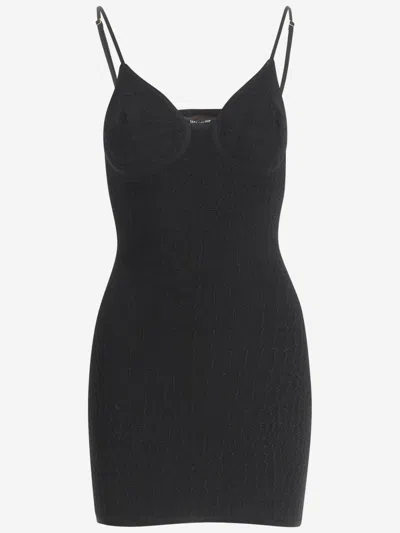 Jacquemus Womens Black The Scala Textured Sleeveless Knitted Mini Dress