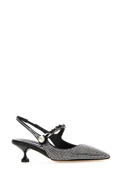 Miu Miu Scarpe Con Tacco In Raso Decorato Donna