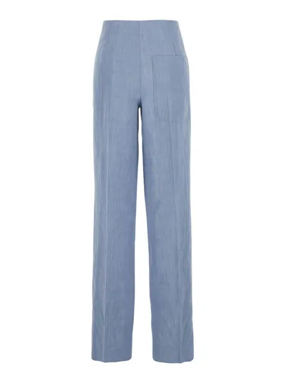 Seafarer 'colorado' Light Blue Pants With Maxi Pocket Applied On The Back In Fabric  Woman