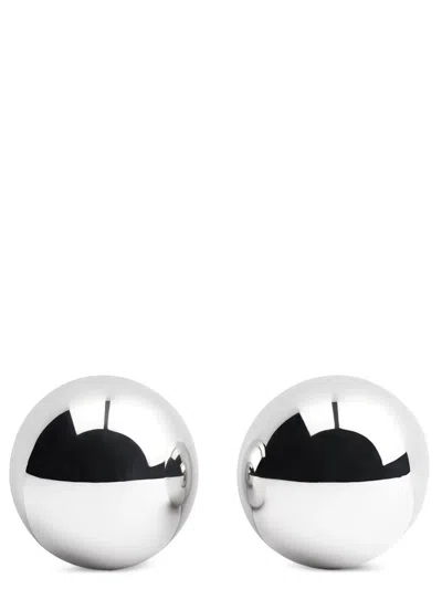 Jacquemus Salon Silver-colored Earrings With Snap Closure And Shiny Finish In Copper Woman
