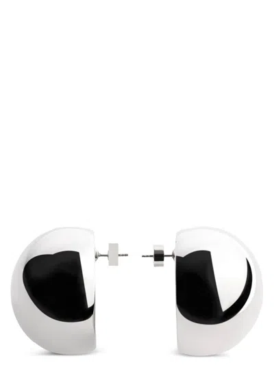 Jacquemus Salon Silver-colored Earrings With Snap Closure And Shiny Finish In Copper Woman