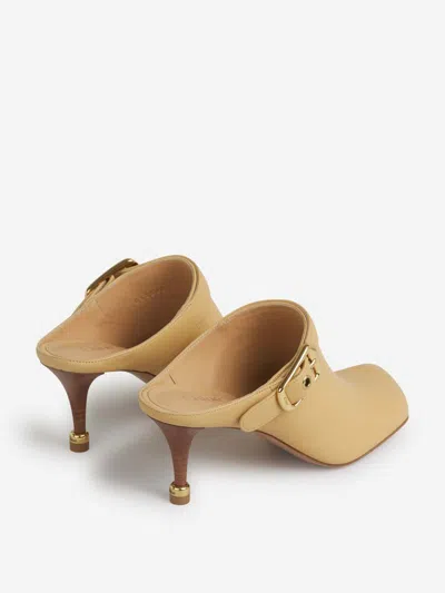 Chloé Andrea Calfskin Buckle Mule Pumps
