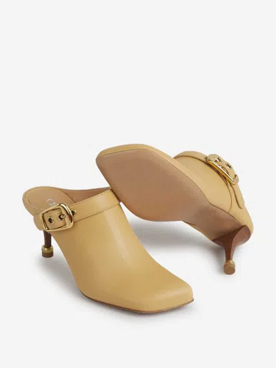 Chloé Andrea Calfskin Buckle Mule Pumps