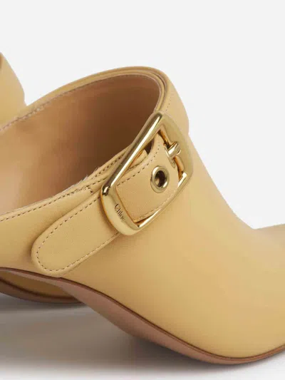Chloé Andrea Calfskin Buckle Mule Pumps