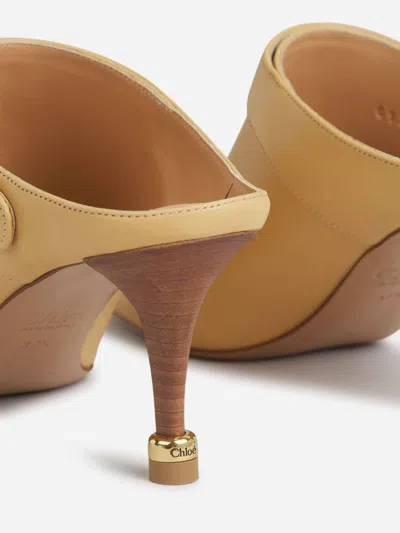 Chloé Andrea Calfskin Buckle Mule Pumps