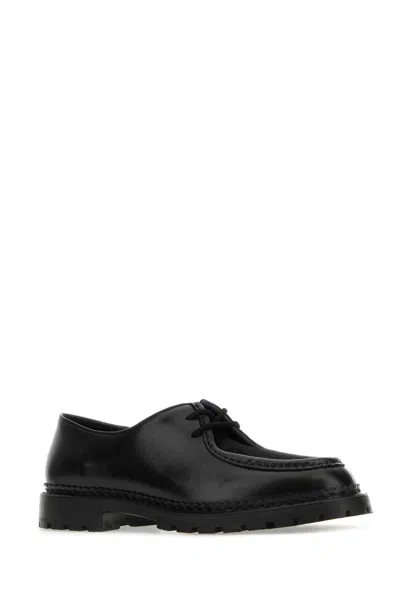 Saint Laurent Black Leather Lace-up Shoes