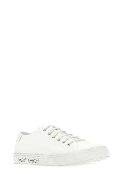 Saint Laurent Malibu Canvas-calf Low-top Sneakers