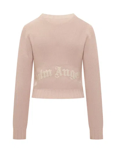 Palm Angels Knit Crew-neck Sweater With Ribbed Cuffs And Hemline