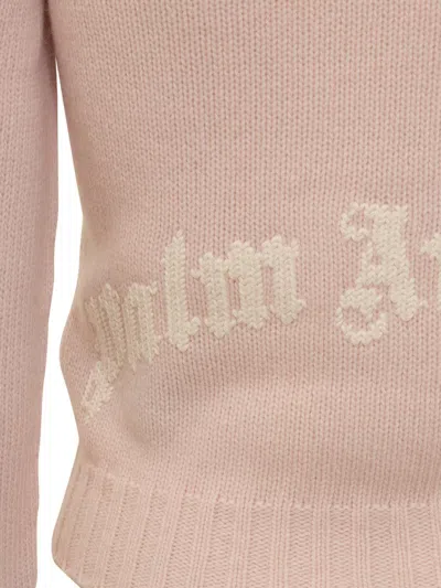 Palm Angels Knit Crew-neck Sweater With Ribbed Cuffs And Hemline