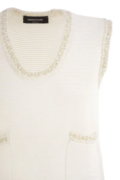 Fabiana Filippi Knitted Mini Dress With Sequin Edging
