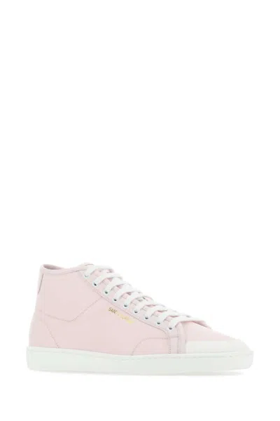 Saint Laurent Court High-top Sneakers With Round Toe