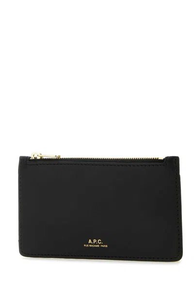 Apc A.p.c. Women Black Leather Willow Card Holder