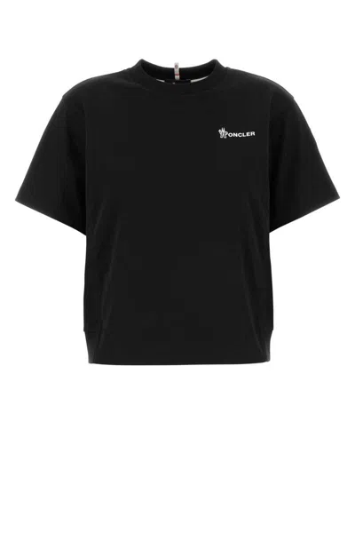 Moncler Grenoble Embossed Logo Cotton Jersey T-shirt In Black
