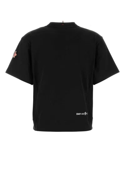 Moncler Grenoble Embossed Logo Cotton Jersey T-shirt In Black