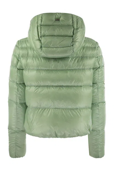 Herno Women Ultralight Nylon Bomber Jacket With Hood