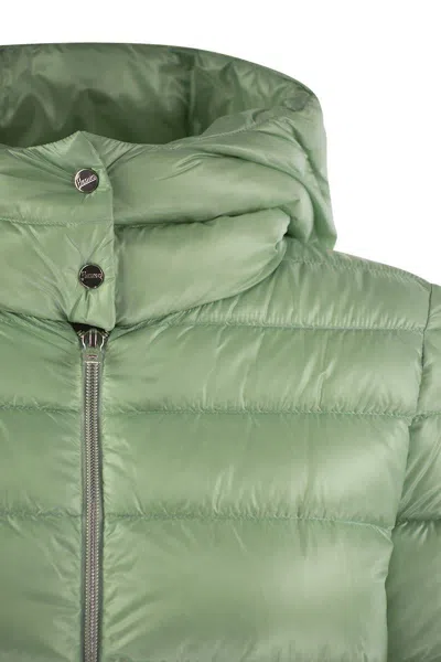 Herno Women Ultralight Nylon Bomber Jacket With Hood