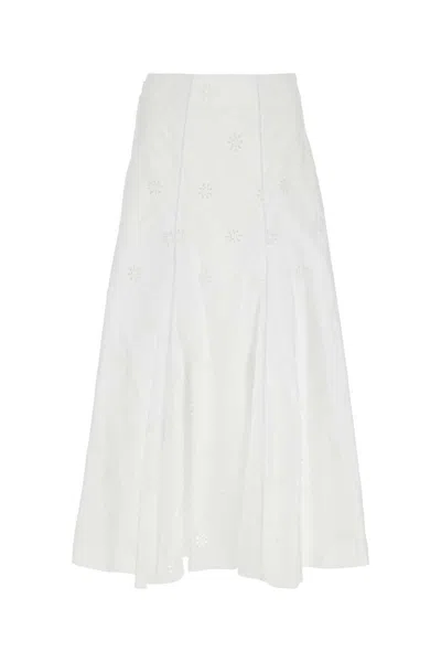 Chloé Chloe White Poplin Skirt