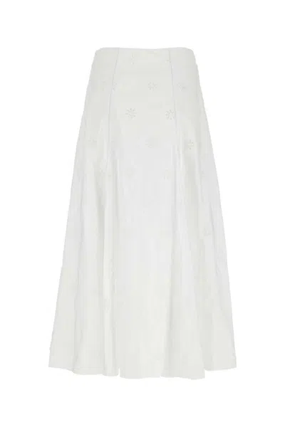 Chloé Chloe White Poplin Skirt