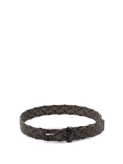 Anderson's Woven Cotton And Leather Belt