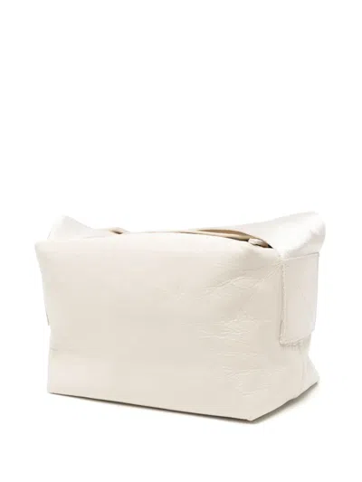 Uma Wang Medium Leather Shoulder Bag In White