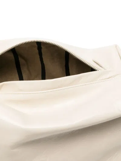 Uma Wang Medium Leather Shoulder Bag In White