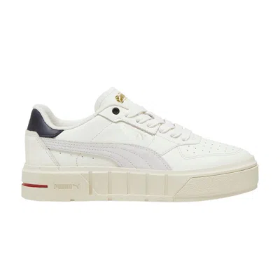 Pre-owned Puma Wmns Cali Court Jeux Sets 'marshmallow Navy' In White