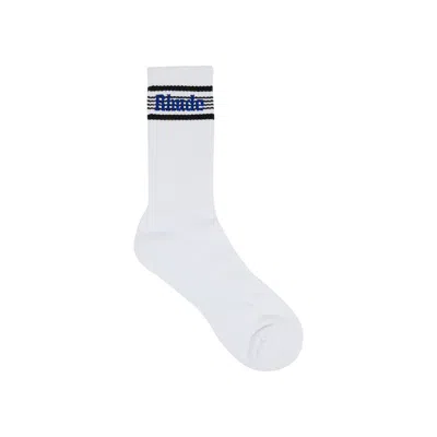 Pre-owned Rhude Speed Stripe Sock 'white/black/ Blue'