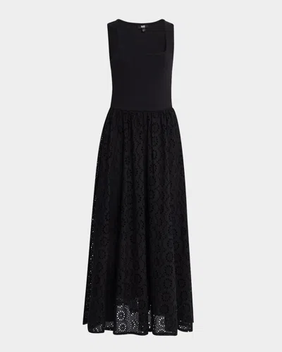 PAIGE MOREL SLEEVELESS EYELET MAXI DRESS 
