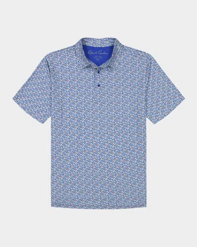 Robert Graham Galan Micro Geo Print Classic Fit Performance Polo Shirt