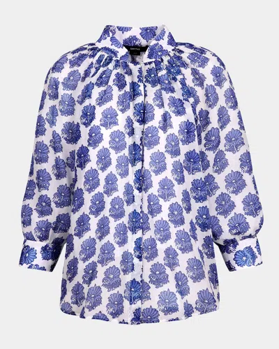 Smythe Mughal Gathered Blouse In Blue