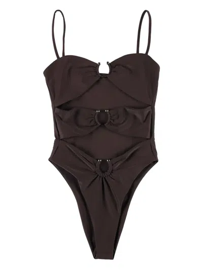 Swim By Di Chocolate One-piece Swimsuit With Adjustable Straps