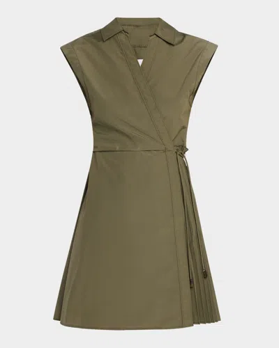 Shop Tanya Taylor Shivon Cap-sleeve Poplin Mini Wrap Dress