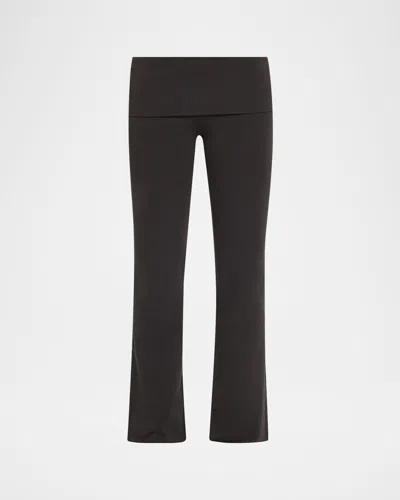 Skims Cotton Jersey Foldover Flare-leg Pants
