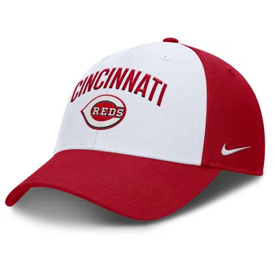 Nike Men's White/red Cincinnati Reds Club Performance Adjustable Hat