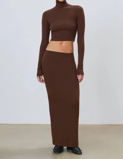 Éterne Emma Skirt In Chocolate In Gold