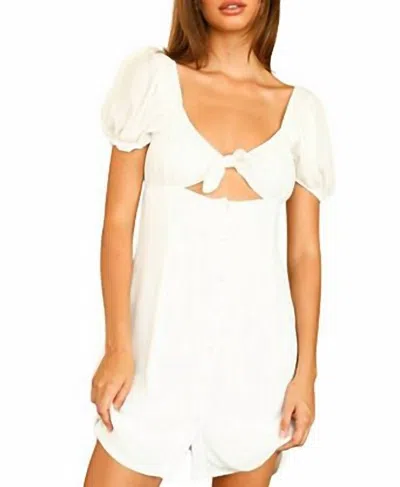 Dippin Daisys Knot Detail Peasant Dress In White