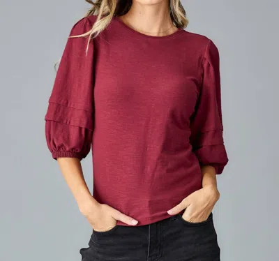 Downeast Adagio Half-sleeved Top In Cabernet
