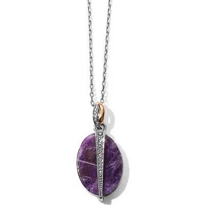 Brighton Women's Neptune's Rings Oval Amethyst Reversible Short Necklace In Purple