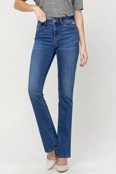 Vervet By Flying Monkey Judy Stretchy High Rise Bootcut Jeans In Dark Wash