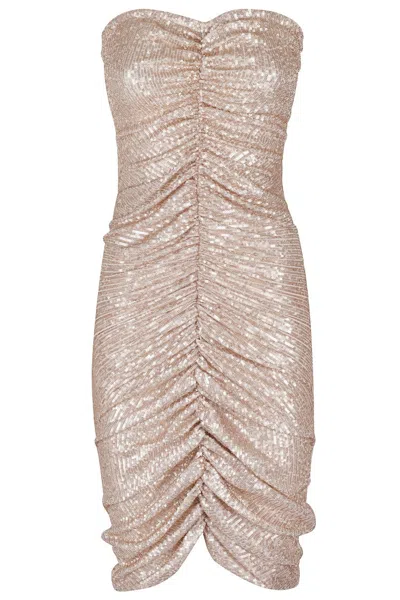 Norma Kamali Strapless Shirred Front Dress